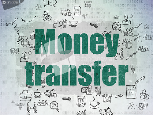 Image of Finance concept: Money Transfer on digital background