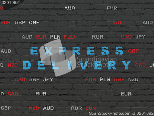 Image of Business concept: Express Delivery on wall background
