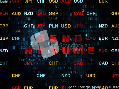 Image of Finance concept: Send Resume on Digital background