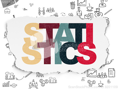 Image of Business concept: Statistics on Torn Paper background