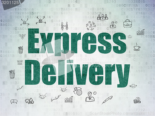 Image of Business concept: Express Delivery on digital background