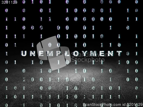 Image of Business concept: Unemployment in grunge dark room