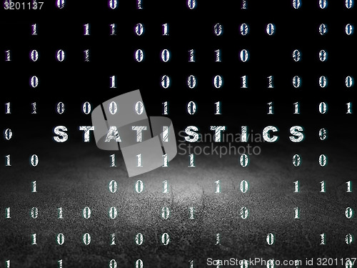 Image of Finance concept: Statistics in grunge dark room