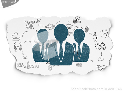 Image of Finance concept: Business People on Torn Paper background