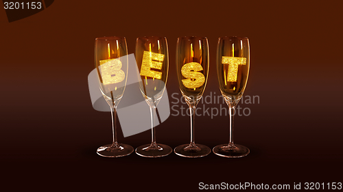 Image of A few glasses with the text "best"