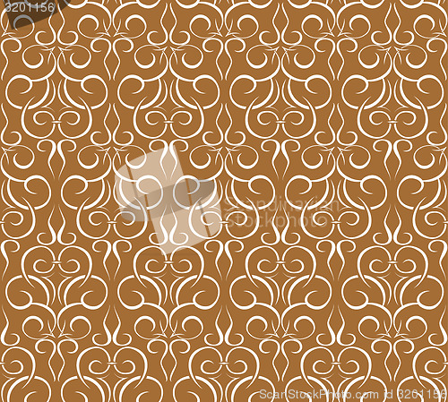 Image of Repeating pattern on a brown. seamless wallpaper