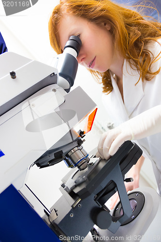 Image of Helth care professional microscoping.
