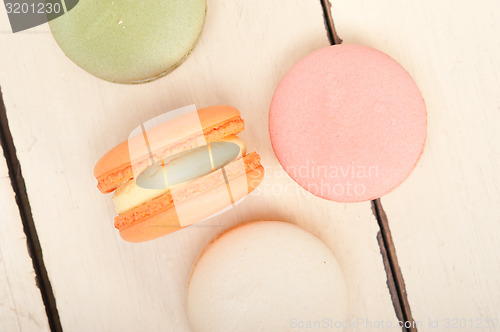 Image of colorful french macaroons 