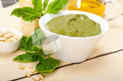 Image of Italian basil pesto sauce ingredients