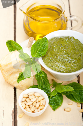 Image of Italian basil pesto sauce ingredients