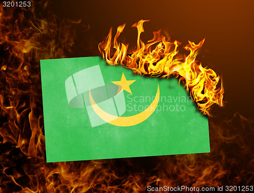 Image of Flag burning - Mauritania
