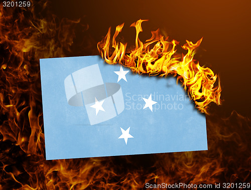 Image of Flag burning - Micronesia