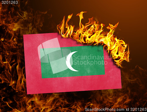 Image of Flag burning - Maldives