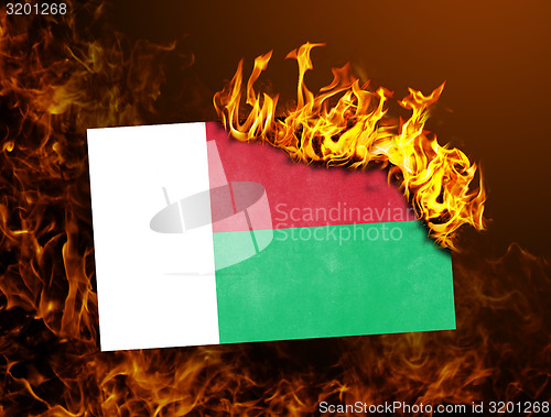 Image of Flag burning - Madagascar