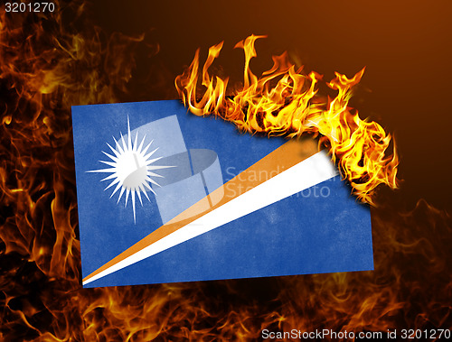 Image of Flag burning - Marshall Islands