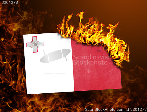 Image of Flag burning - Malta