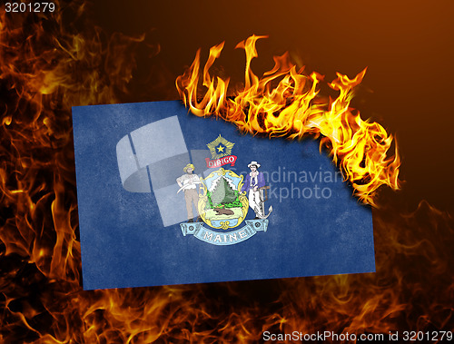 Image of Flag burning - Maine