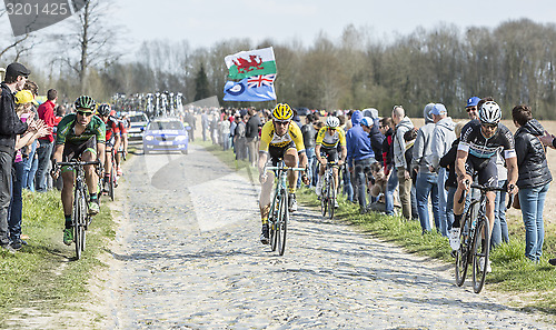 Image of Group of Cyclists- Paris Roubaix 2015