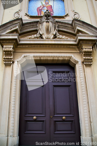 Image of church caiello gallarate varese italy the old   entrance  mosaic