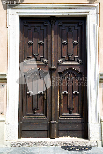 Image of europe  italy  lombardy      in  the milano    church  door clos