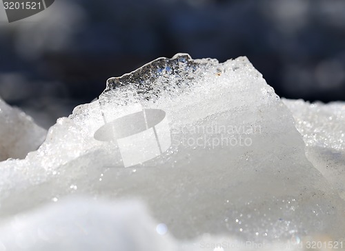 Image of Beautiful white ice photographed close up