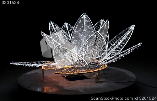 Image of Beautiful glowing flower sculpture 