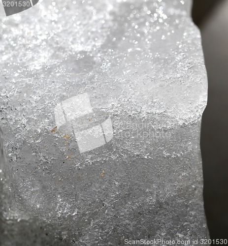 Image of Beautiful white ice photographed close up