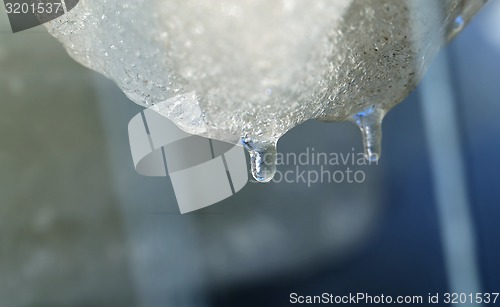 Image of Beautiful white ice photographed close up