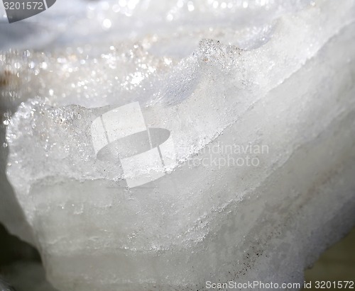 Image of Beautiful white ice photographed close up