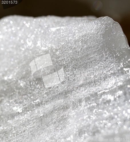 Image of Beautiful white ice photographed close up