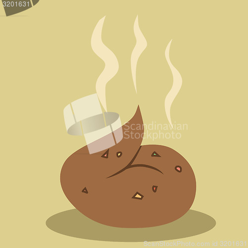 Image of Brown fresh shit steaming warm