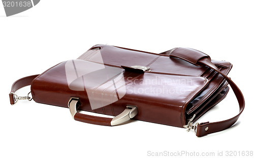 Image of Brown leather briefcase