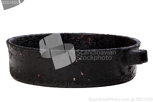 Image of Old frying pan isolated on white background
