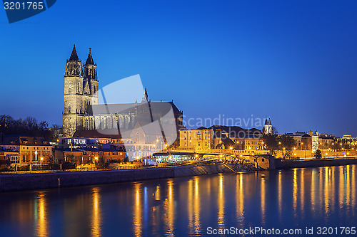 Image of Night scene Magdeburg