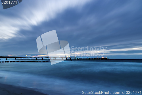 Image of Baltic sea after sunset