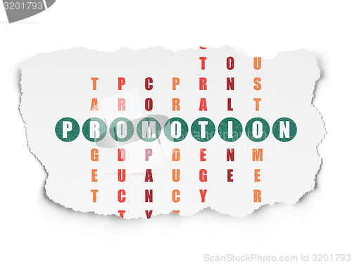 Image of Marketing concept: word Promotion in solving Crossword Puzzle