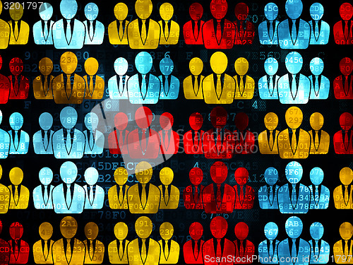 Image of Marketing concept: multicolor Business People icons on Digital background