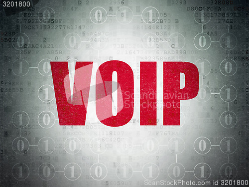 Image of Web development concept: VOIP on digital background