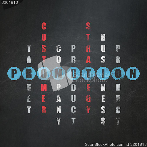 Image of Marketing concept: word Promotion in solving Crossword Puzzle
