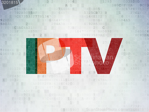 Image of Web development concept: IPTV on digital background