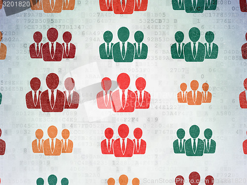 Image of Marketing concept: multicolor Business People icons on background