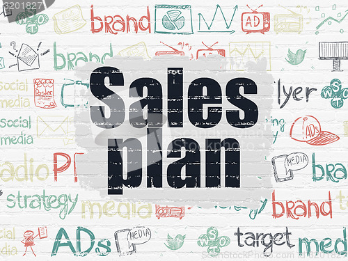 Image of Marketing concept: Sales Plan on wall background