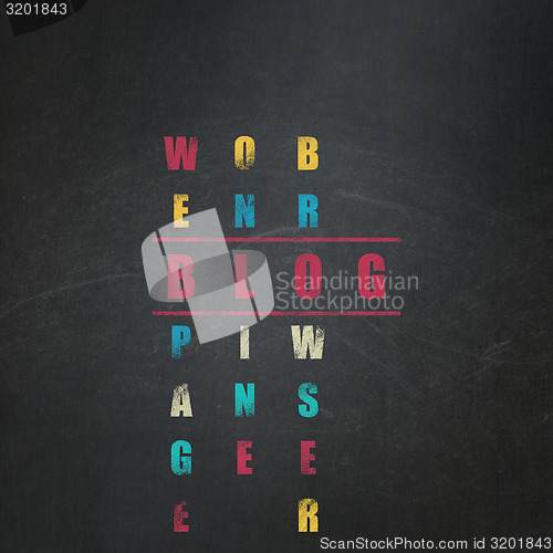 Image of Web design concept: word Blog in solving Crossword Puzzle