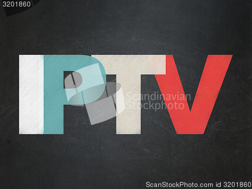 Image of Web development concept: IPTV on School Board background
