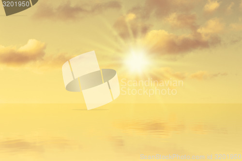 Image of Sky Sun Sea Background