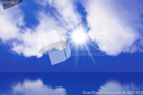 Image of Sky Sun Sea Background