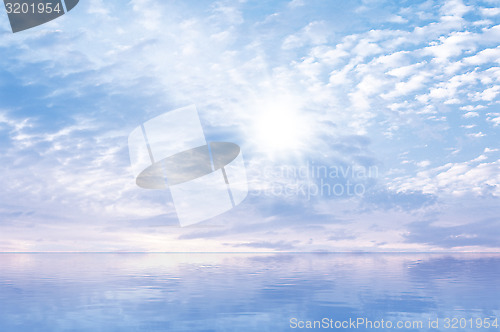 Image of Sky Sun Sea Background