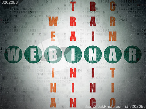 Image of Education concept: word Webinar in solving Crossword Puzzle