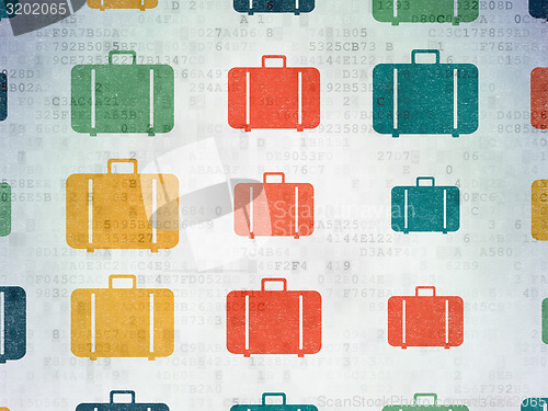 Image of Travel concept: multicolor Bag icons on background