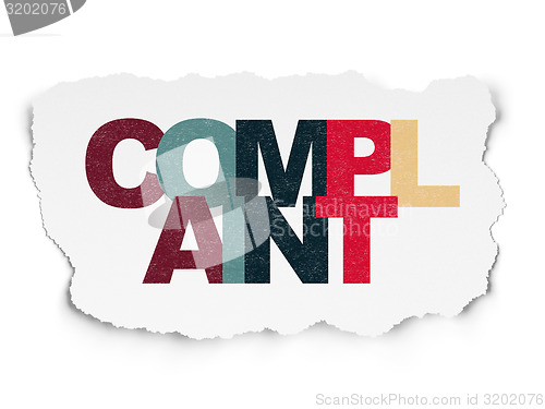 Image of Law concept: Complaint on Torn Paper background